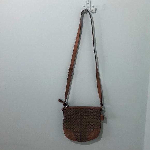 Coach Handbags - COACH crossbody brown natural coach keychain